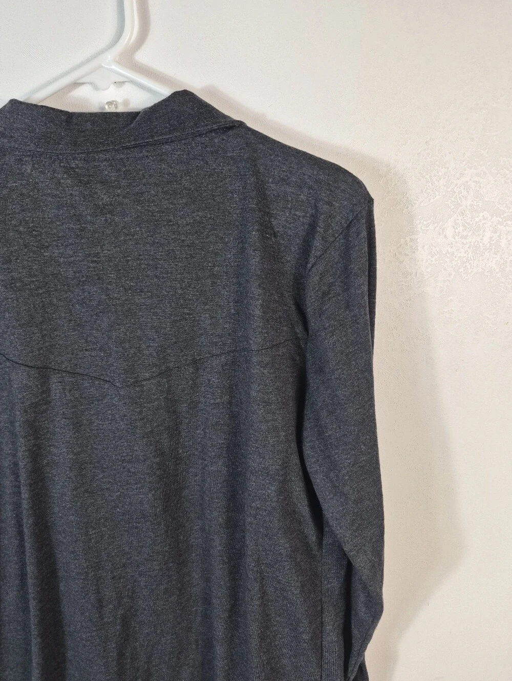 Frye Men's Notched Button Down Sleepwear Shirt Heathered Black Size Small